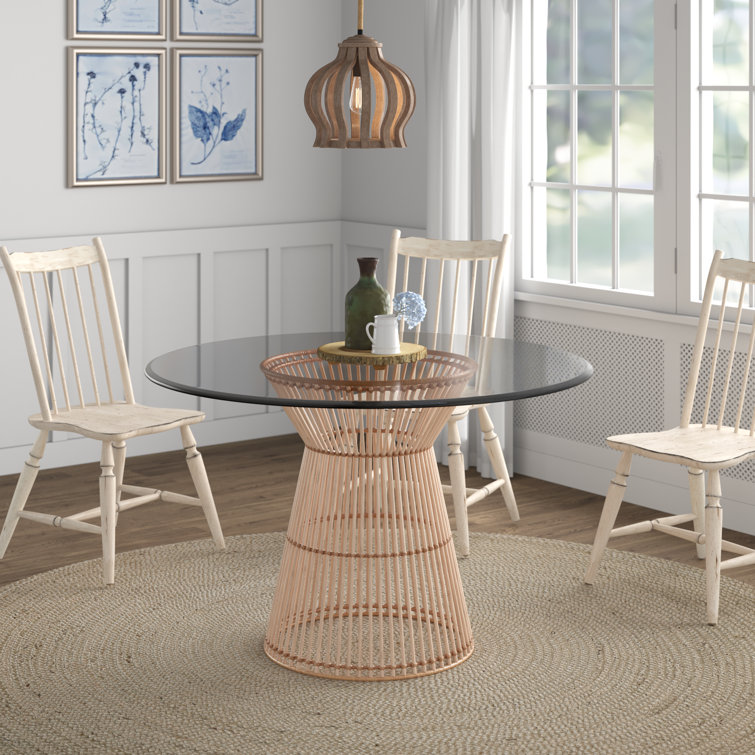 West elm round glass dining deals table